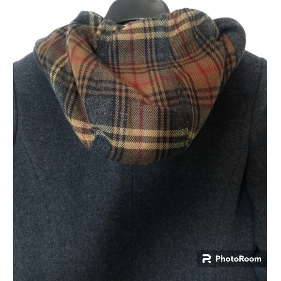 Fleet Street Women’s Wool Blend Hooded Coat Dark Gray Size PS - Picture 9 of 11